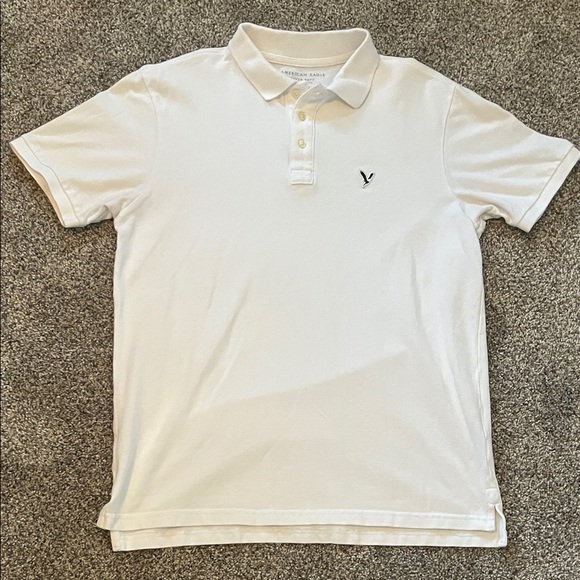 American Eagle Men's Classic White Polo - Picture 1 of 2